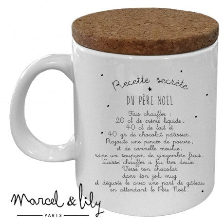 Mug avec couvercle Recette chocolat de Noël — Marcel & Lily , Lyon