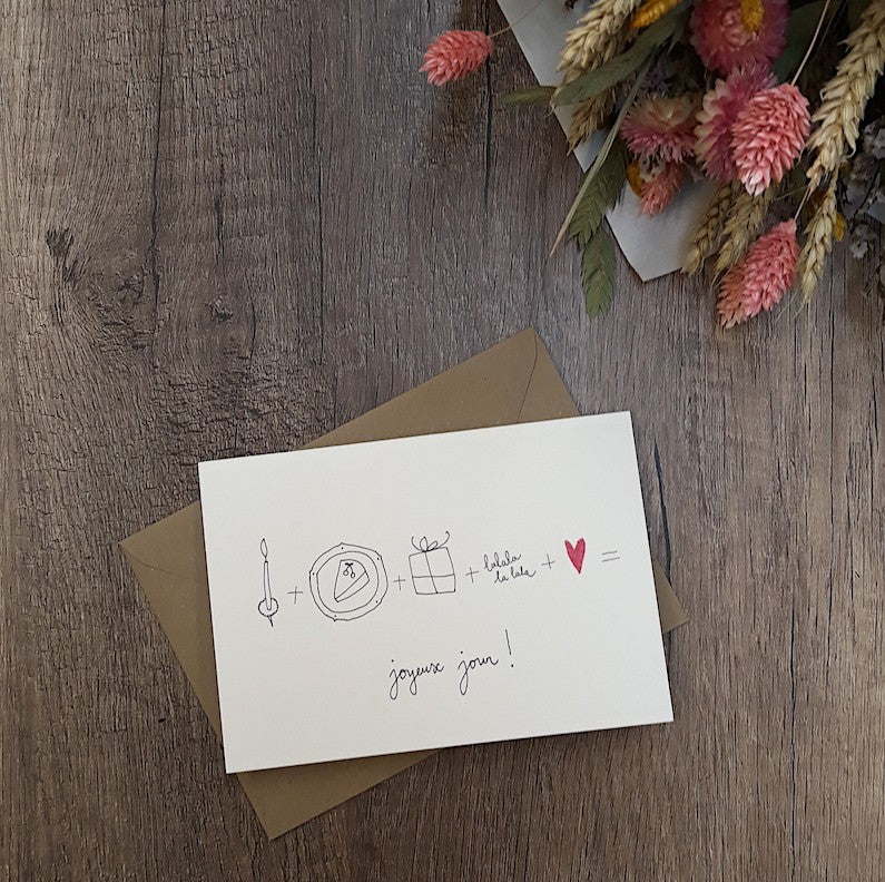 Carte et enveloppe Joyeux jour — Papillonnage , Lyon