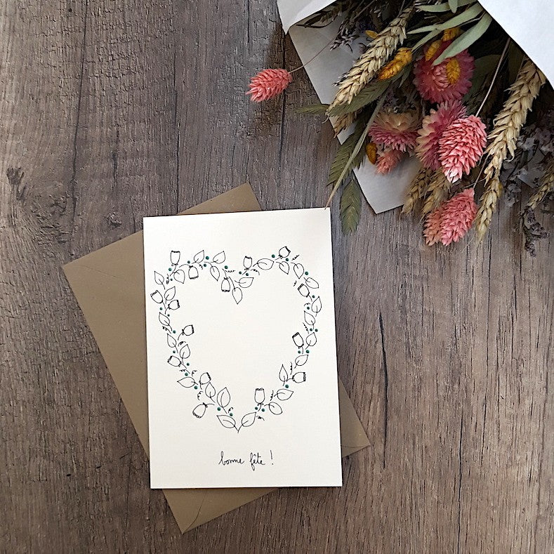 Carte et enveloppe Bonne fete — Papillonnage , Lyon