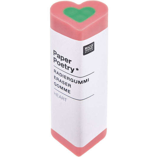 Gomme coeur Eye candy - rose/vert