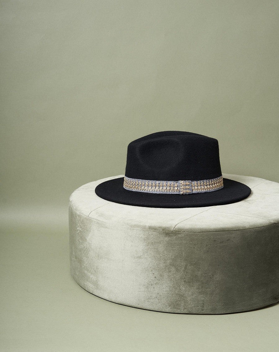 Chapeau Jim noir et galon gris S/M — Maradji , Lyon