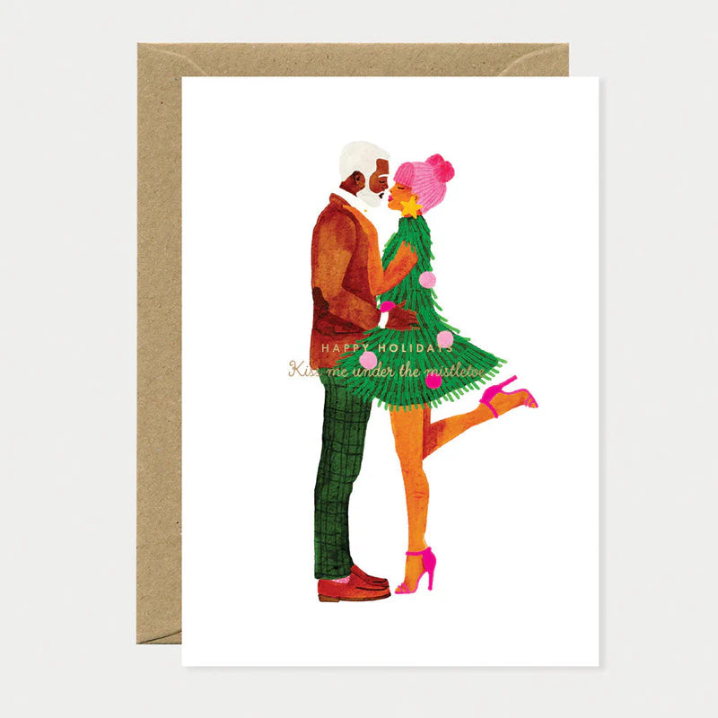 Carte Mistletoe cute lovers