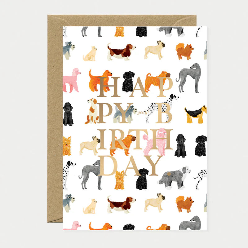 Carte Birthday dogs pattern