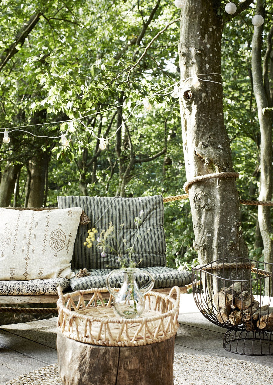 Matelas à rayures kaki - 60x100cm — Madam Stoltz , Lyon