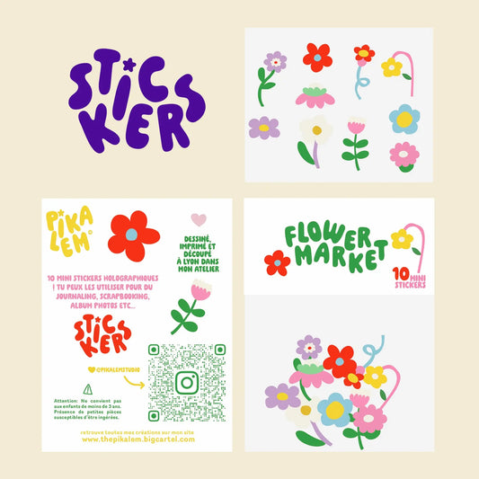 Lot de stickers - Flower market