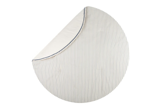 Tapis de jeu rond Fluffy - Rayé bleu/naturel — Nobodinoz , Lyon