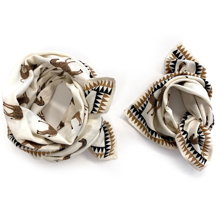 Big foulard Zèbres - Chocolat coco — Apaches collections , Lyon