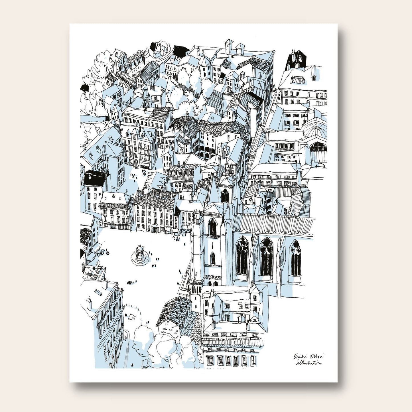 Affiche A3 Vieux Lyon — Emilie Ettori , Lyon