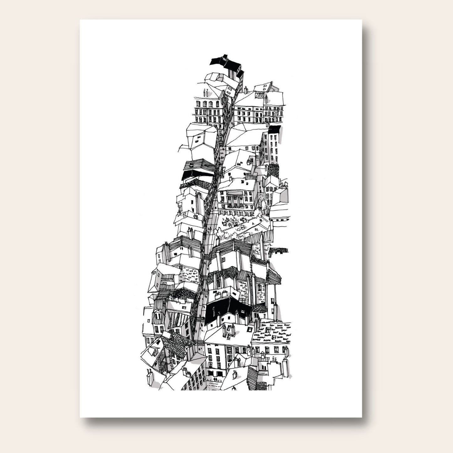 Affiche A3 Montée de la Grande côte — Emilie Ettori , Lyon