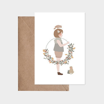 Carte Petite fille à la couronne — Atelier oranger , Lyon