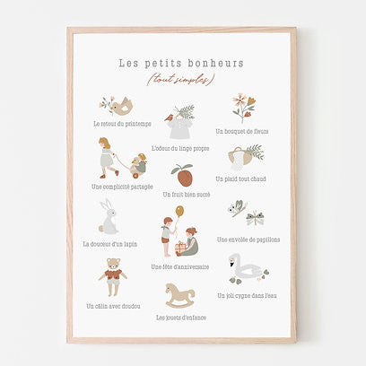 Affiche A3 Les petits bonheurs — Atelier oranger , Lyon