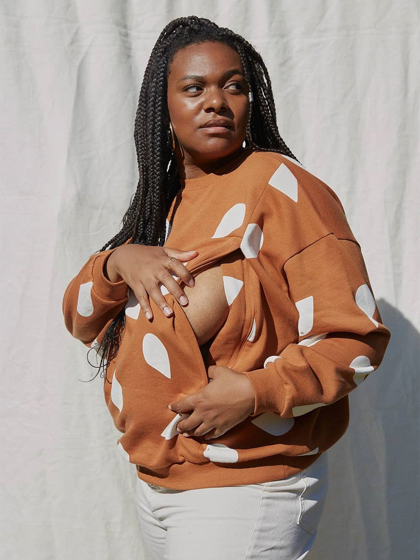 Sweat-shirt d'allaitement Raining milk Camel - Taille XL — Tajinebanane , Lyon
