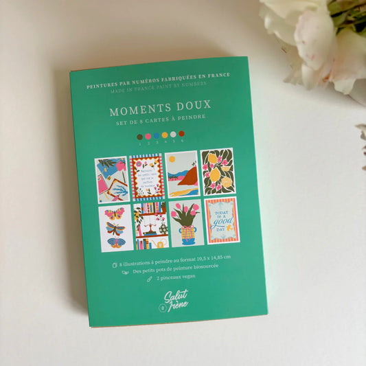 Kit de peinture au numéro 8 cartes - Moments doux — Salut Irène , Lyon