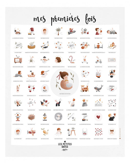 Kit affiche à dater - Mes premières fois par Atelier oranger — Les petites dates , Lyon