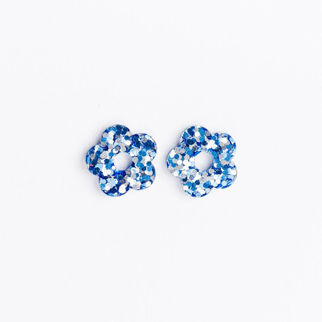 Créoles fleurs - Winter blue — Les nicolettes , Lyon