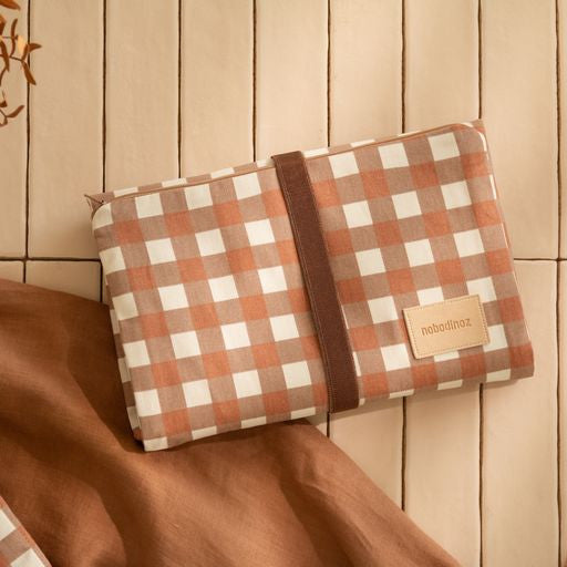 Matelas à langer nomade Hyde park - Terracotta cheks — Nobodinoz , Lyon