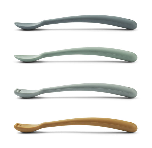 Set 2 cuillères/2 fourchettes Shea - whale blue multi mix — Liewood , Lyon