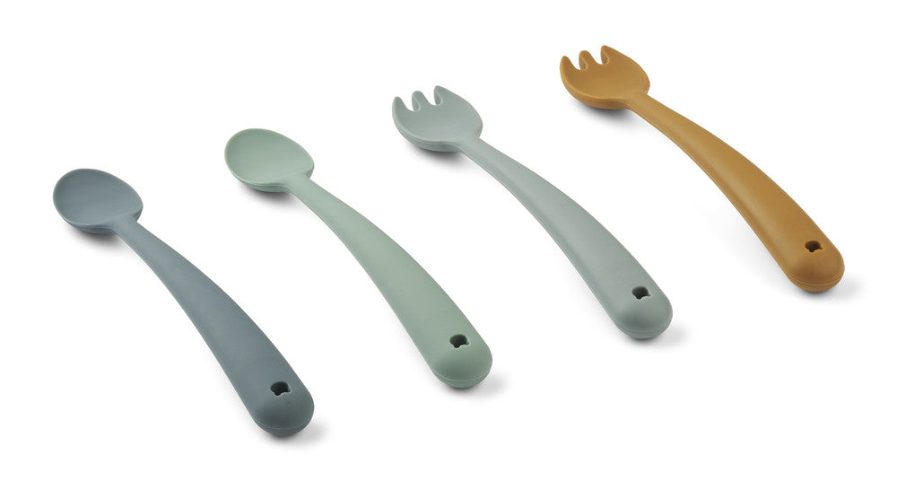 Set 2 cuillères/2 fourchettes Shea - whale blue multi mix — Liewood , Lyon