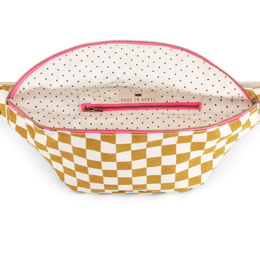 Sac banane damier - écru/caramel — Rose in April , Lyon