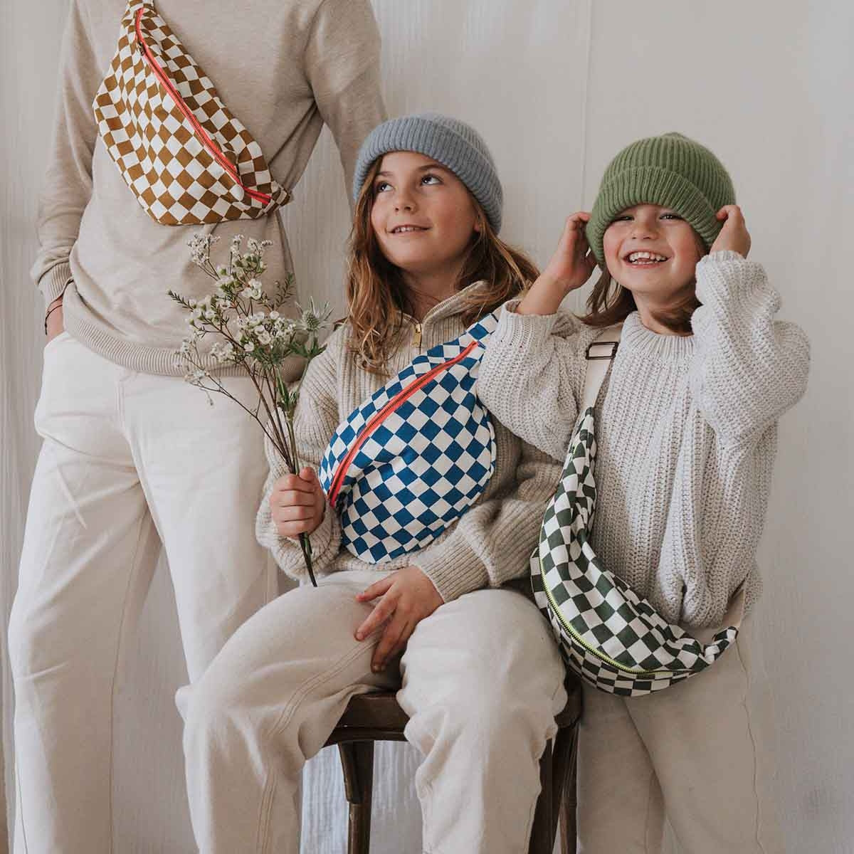 Sac banane damier - écru/caramel — Rose in April , Lyon