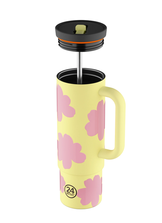 Straw cup 800mL - Daydreaming yellow