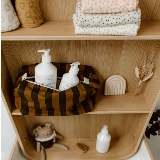 Trousse de toilette rayée - cumin — Rose in April , Lyon