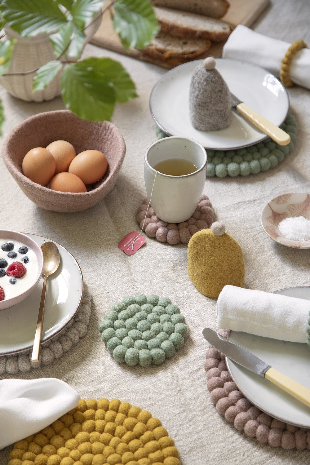 Set de 2 dessous de verre vert clair — En Gry & Sif , Lyon