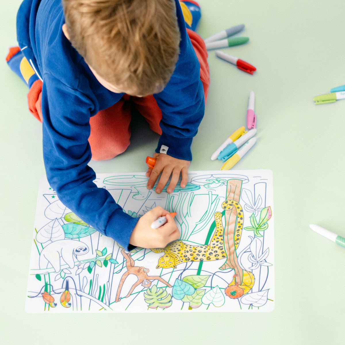Set en silicone à colorier + 5 feutres - Forêt amazonienne — Super Petit , Lyon