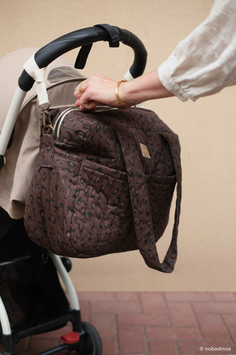 Sac à langer Waterproof Hyde park - Leonie brown — Nobodinoz , Lyon