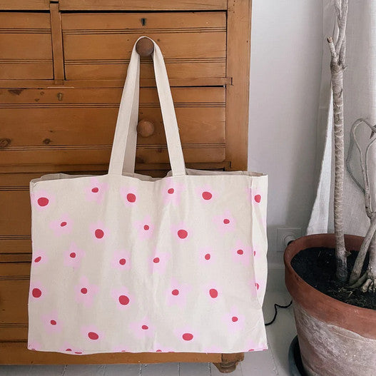 Cabas Fleurs roses — Mathilde Cabanas , Lyon