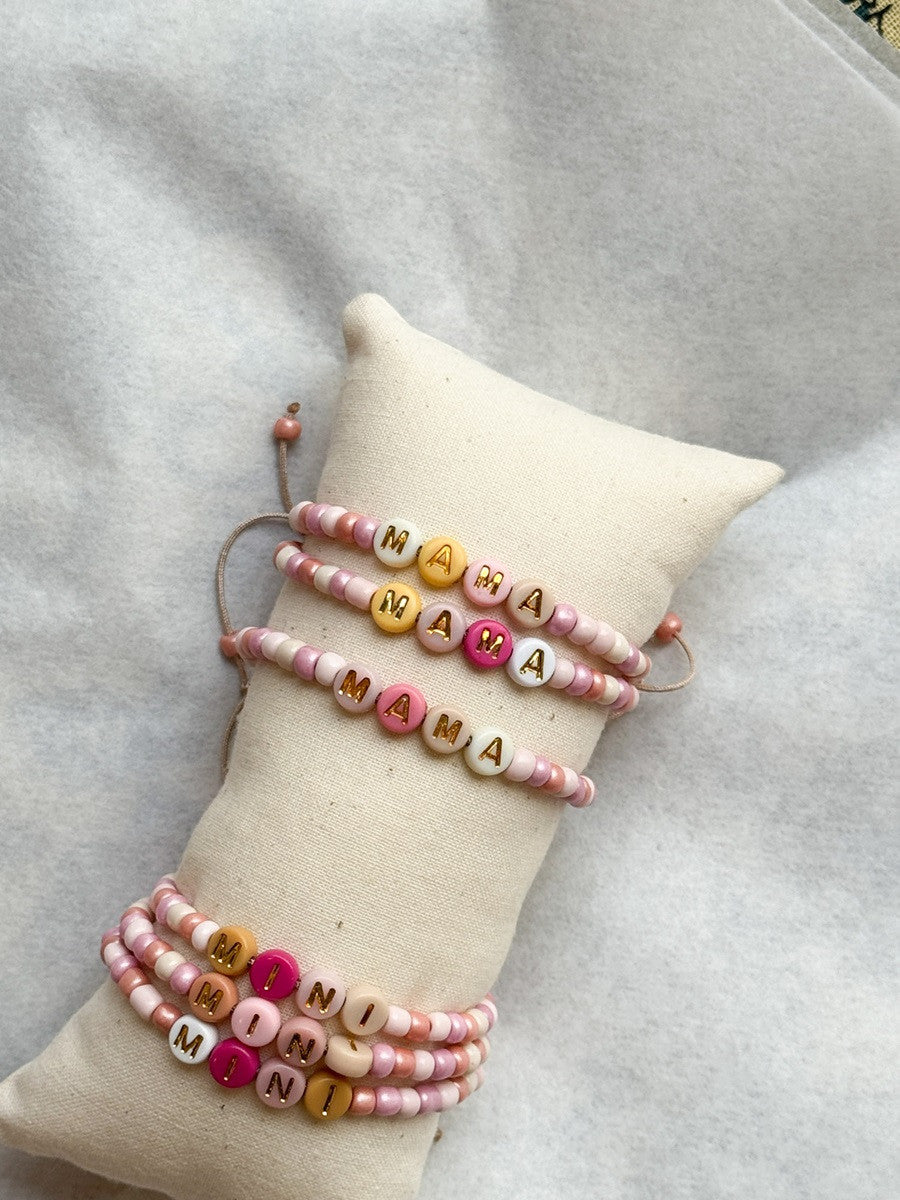 Bracelet MAMA fil - panaché pastel — Les jolis bonheurs , Lyon