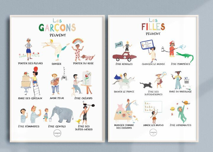 Affiche A3 Les filles peuvent — Garcon Milano , Lyon