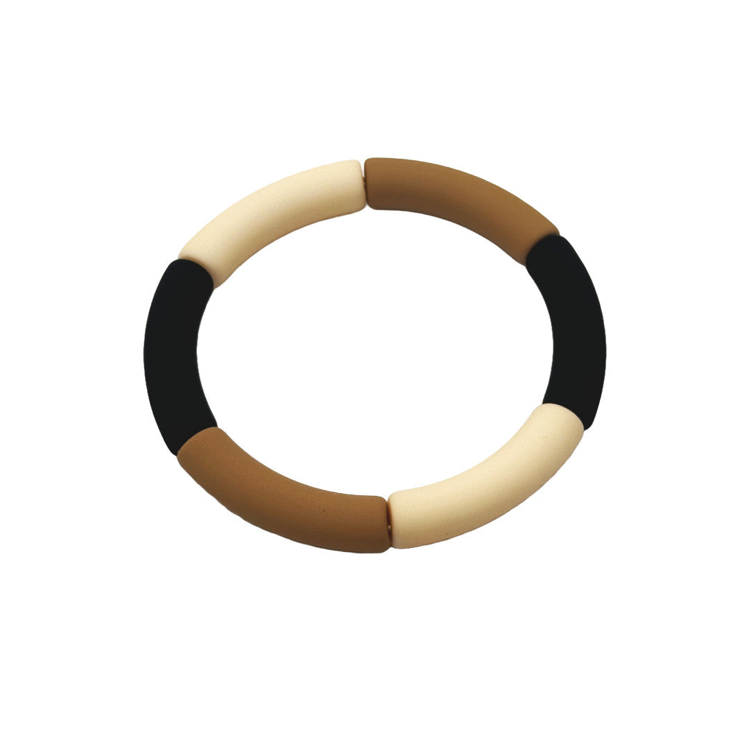 Bracelet tubes fins noir mat/nude mat/cappuccino mat — Les jolis bonheurs , Lyon