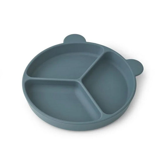 Assiette Stacy ventouse 3 compartiments - Whale blue — Liewood , Lyon