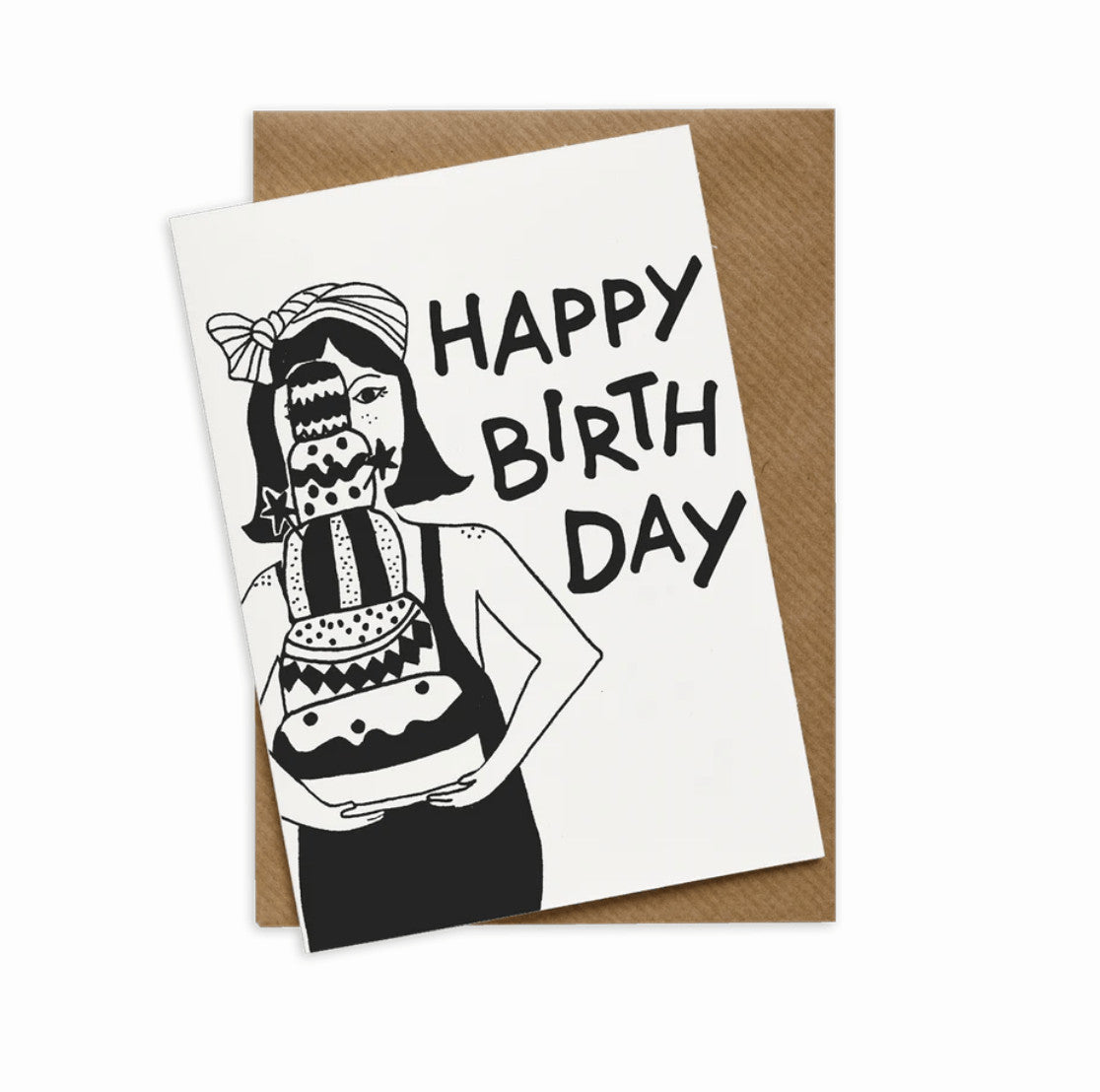 Carte double Happy birthday Virginie and the big cake — Helen b , Lyon