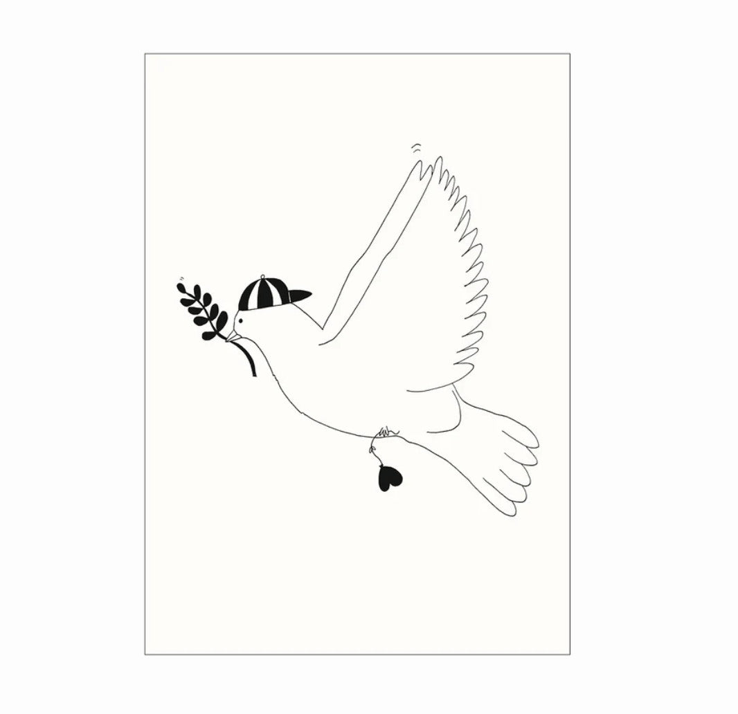 Carte Hipster peace pigeon — Helen b , Lyon