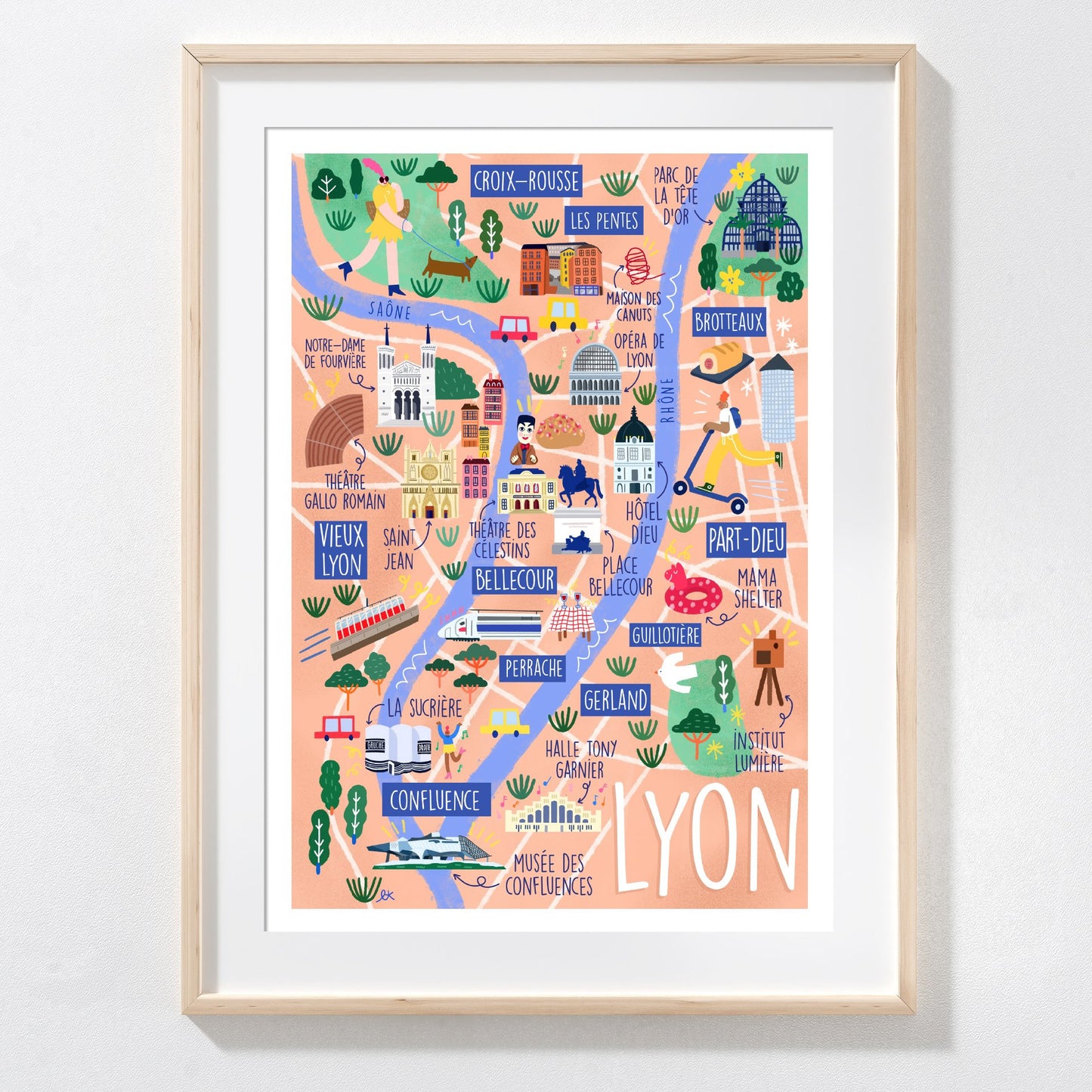 Affiche A4 - Lyon — Lavilletlesnuages , Lyon