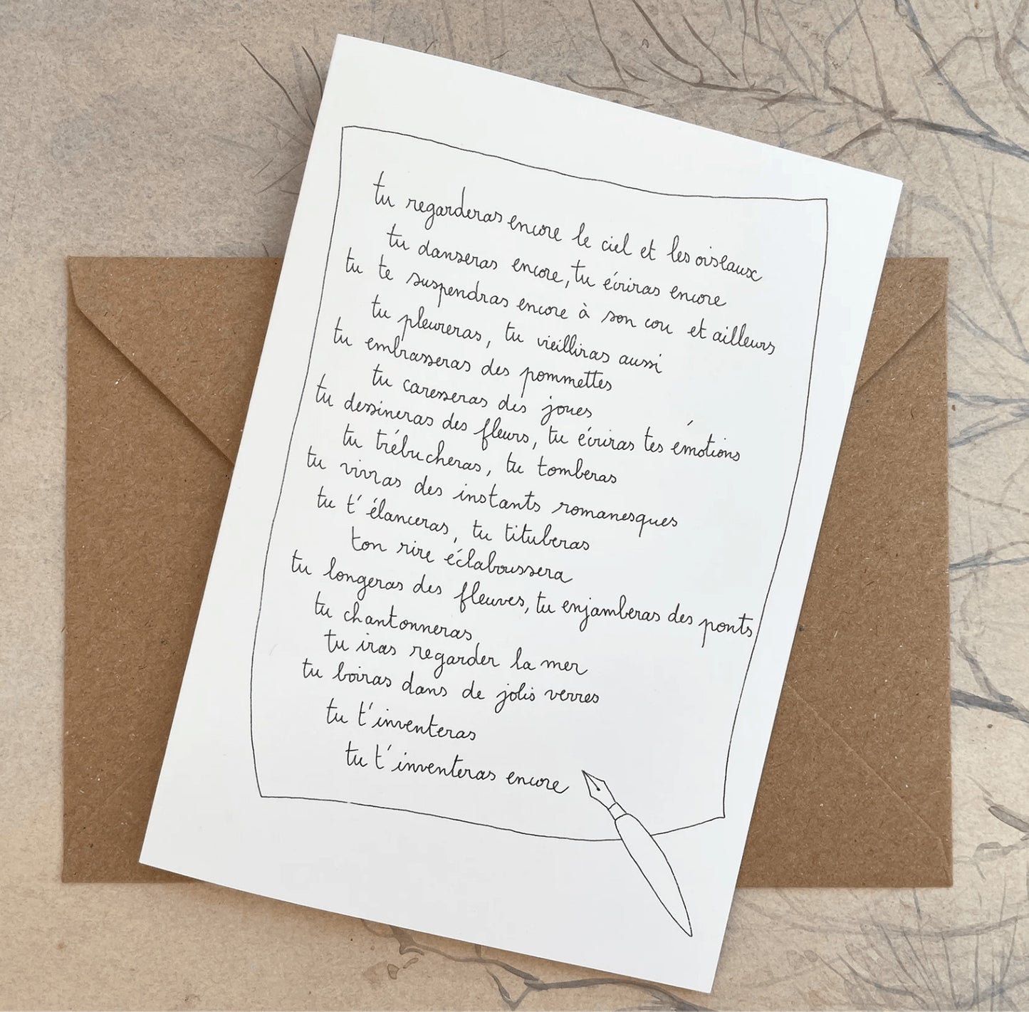 Carte et enveloppe voeux Lettre — Papillonnage , Lyon