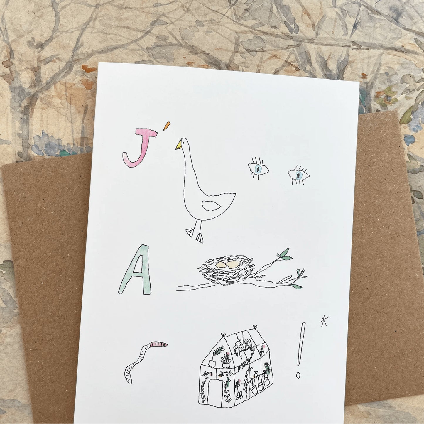 Carte et enveloppe Rébus — Papillonnage , Lyon