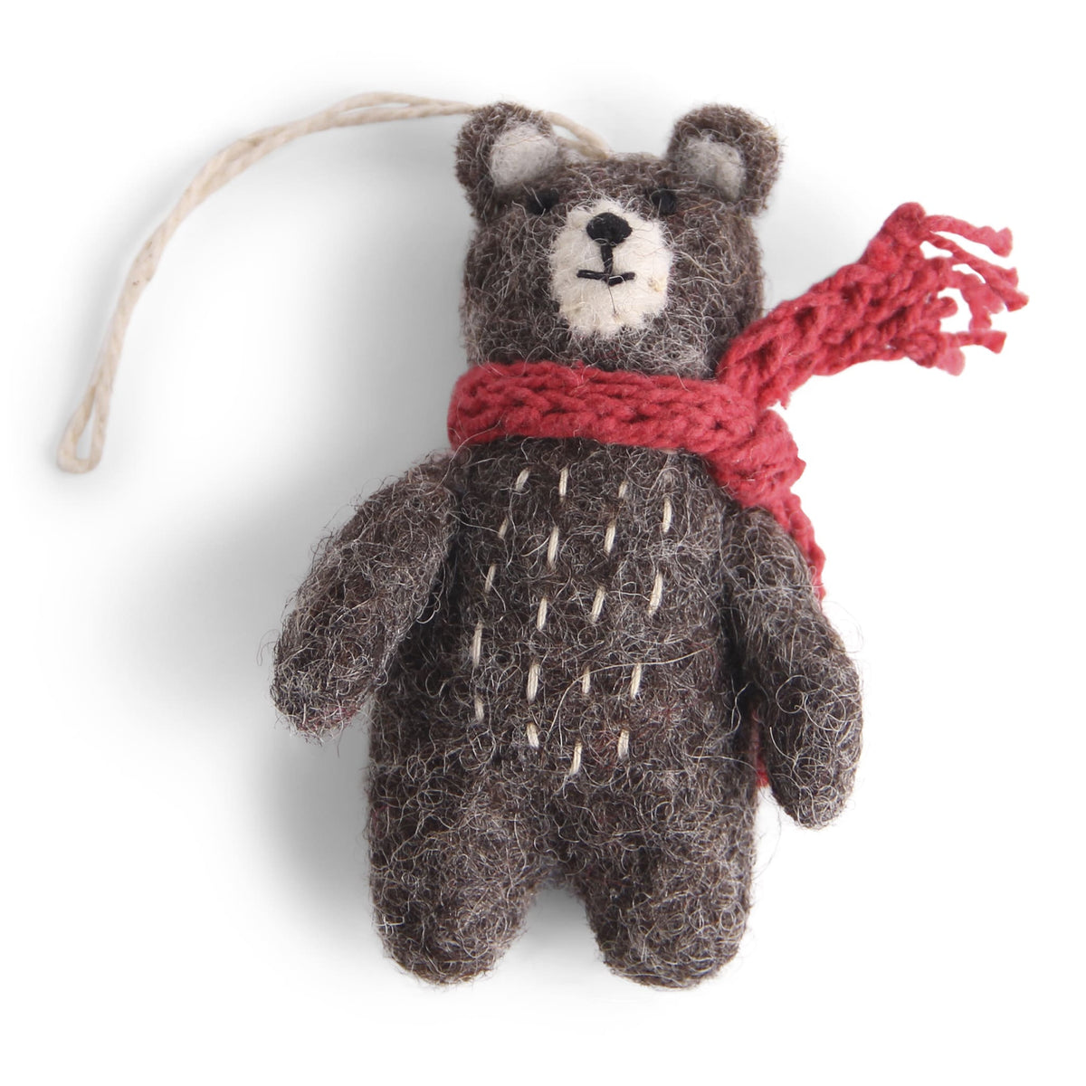 Mini ourson gris avec son écharpe rouge — En Gry & Sif , Lyon