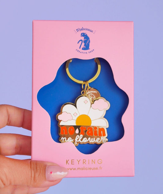 Porte-clé No rain no flower — Malicieuse , Lyon