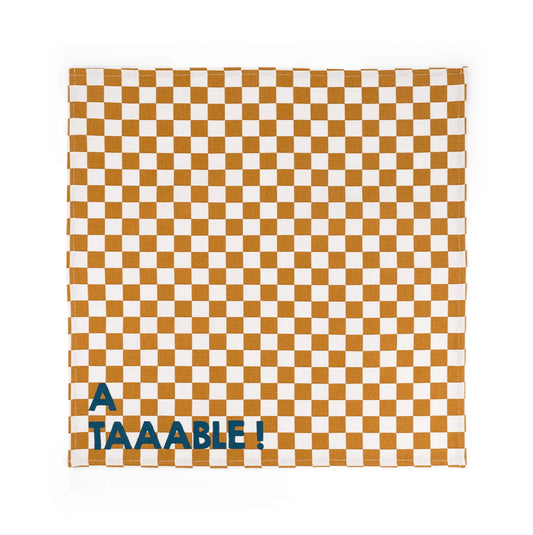 Serviette de table - Damier caramel A taaable !"" — Rose in April , Lyon