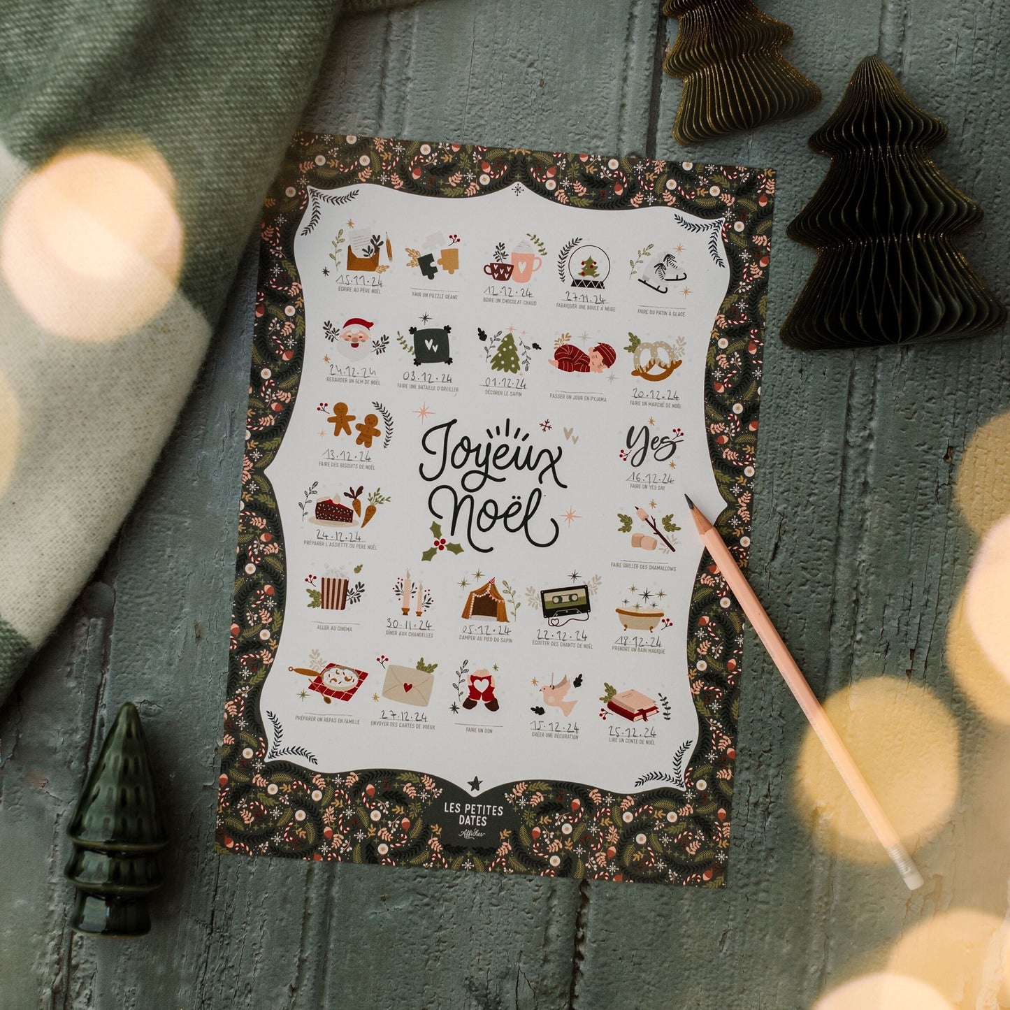 Affiche A4 à dater - Noël (calendrier de l'Avent) — Les petites dates , Lyon