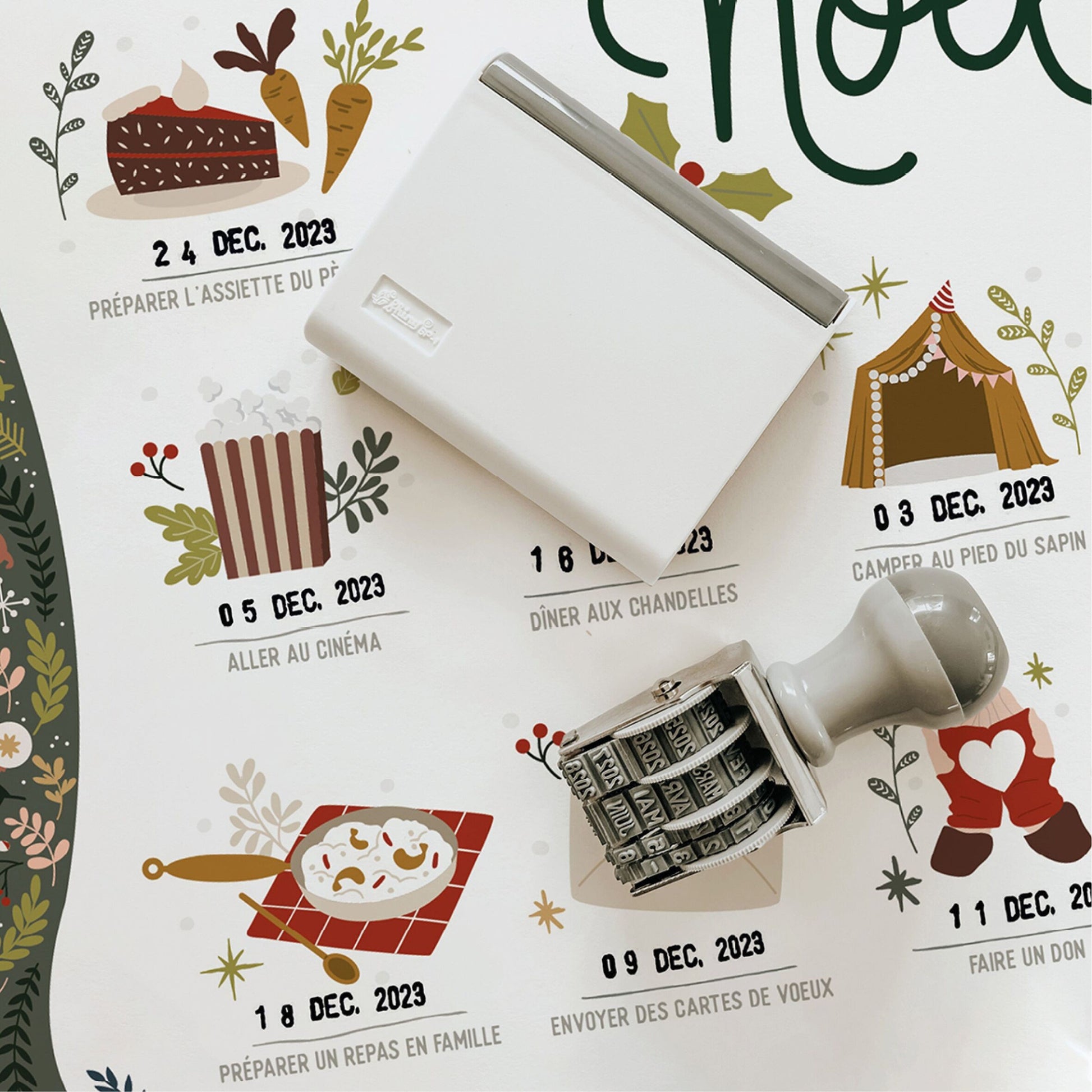 Affiche A4 à dater - Noël (calendrier de l'Avent) — Les petites dates , Lyon
