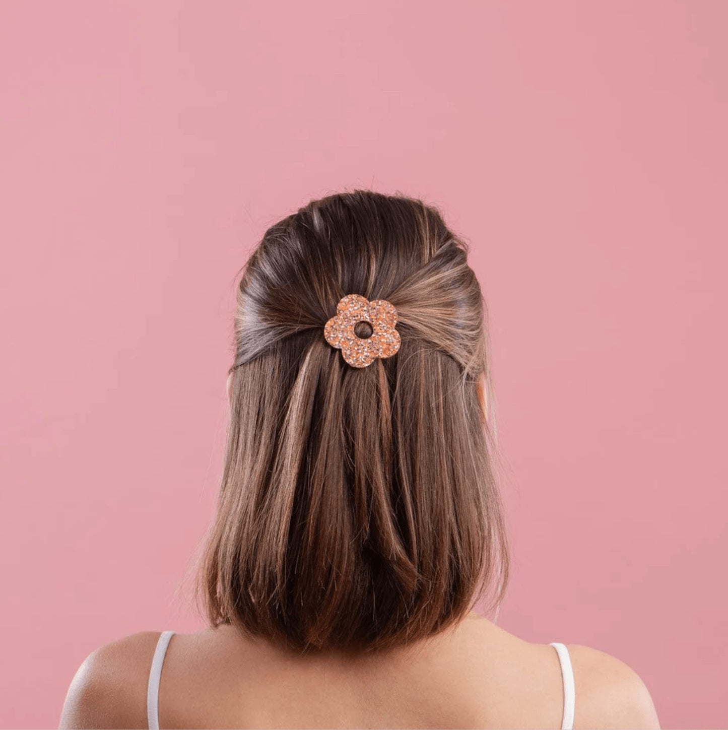Barrette ronde fleur - Mix orange — Les nicolettes , Lyon