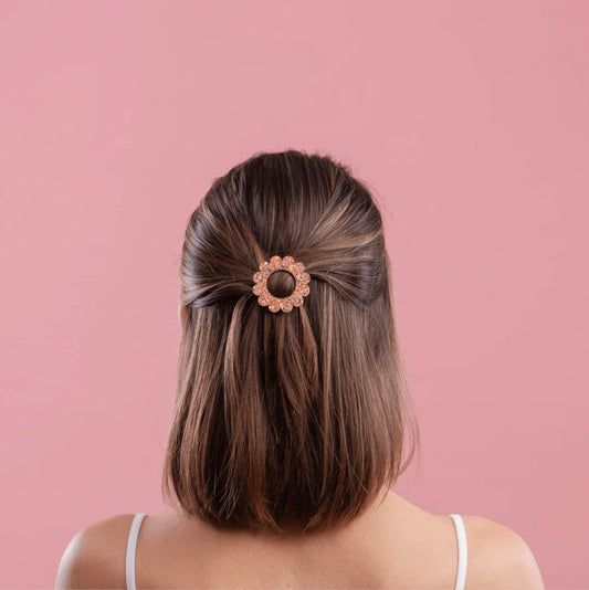 Barrette ronde sunflower - Mix orange — Les nicolettes , Lyon