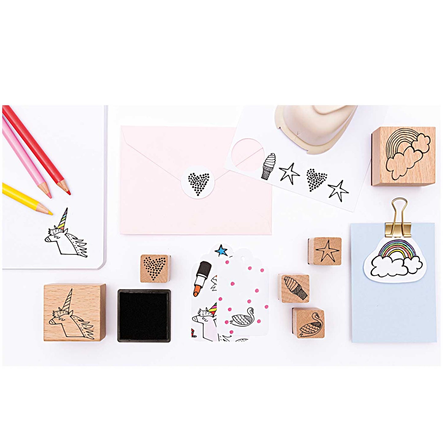 Kit de 6 tampons arc-en-ciel et encre — Rico design , Lyon