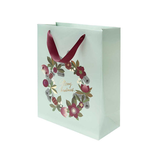 Sac cadeau couronne de Noël vert/bordeaux - taille L — Rico design , Lyon