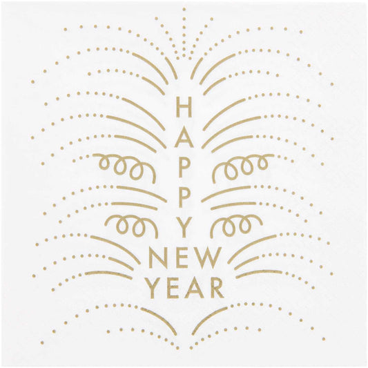 Serviettes en papier Happy new year blanches, par 20 — Rico design , Lyon
