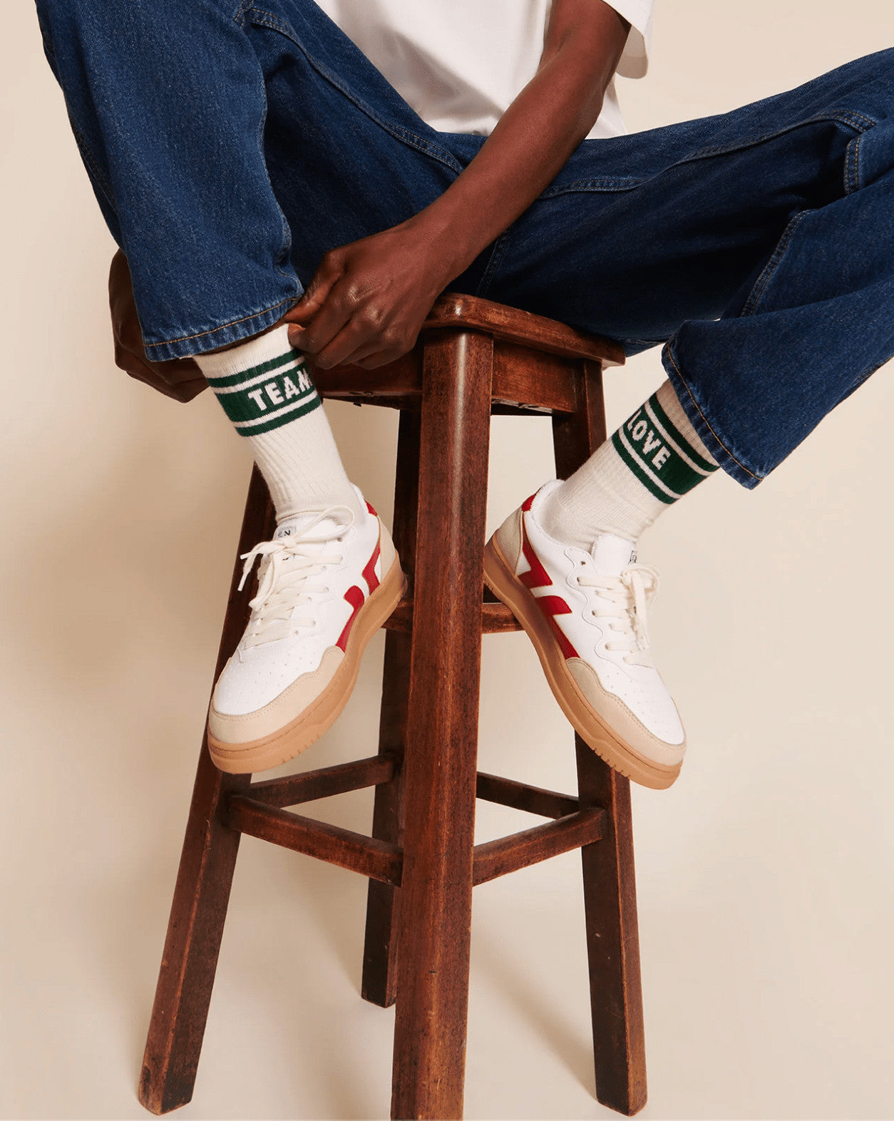 Chaussettes Love team - Crème - Taille 36/40 — Émoi émoi , Lyon